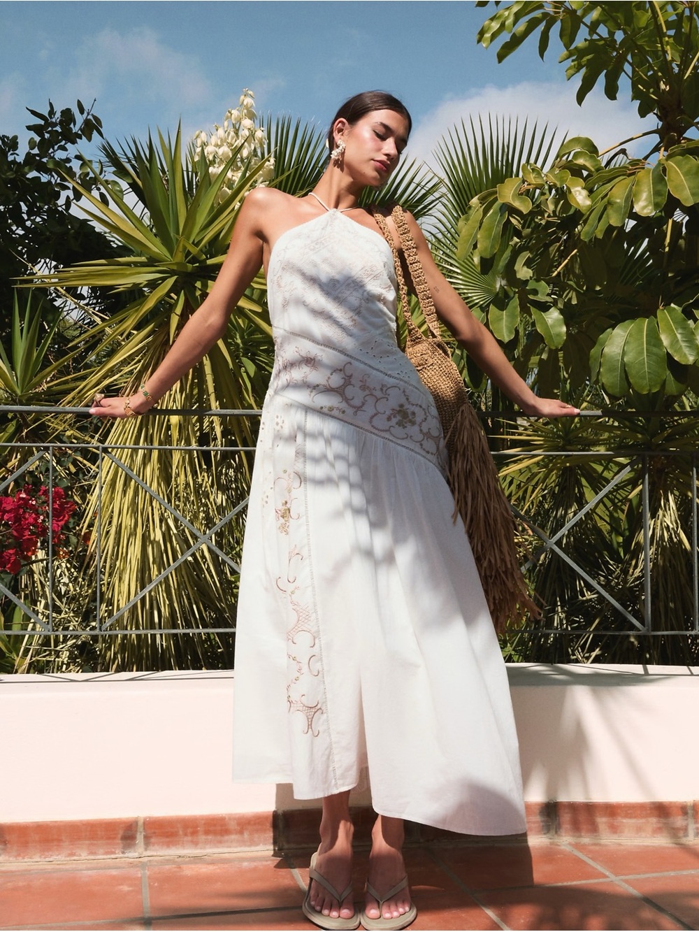 ***NWT****  ASOS DESIGN halter tonal spliced maxi dress with asymmetric panels